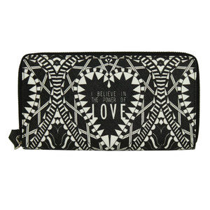 Givenchy Zip Power Long White Black Wallet Love